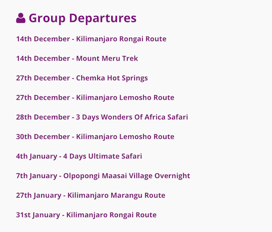 Tanzania Group Tours