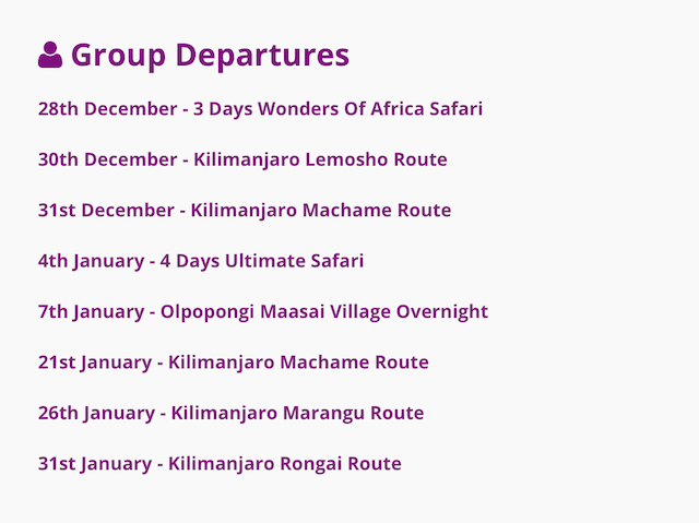 Tanzania Group Tours